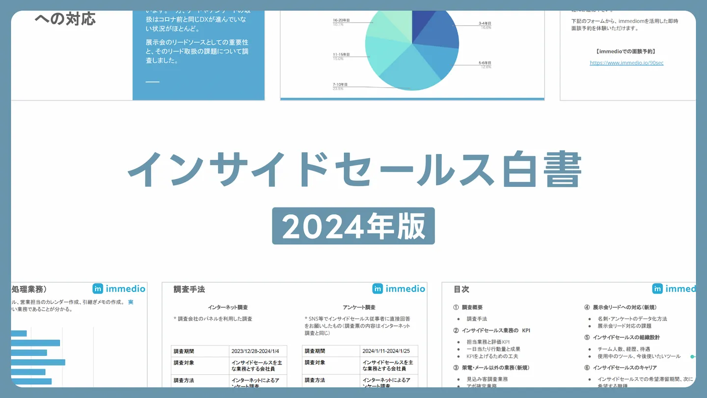 インサイドセールス白書2024｜AIインサイドセールス immedio（イメディオ）